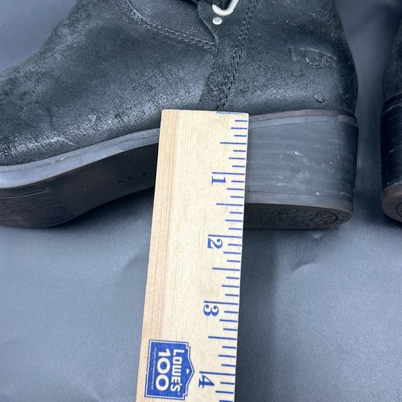 UGG AUSTRALIA DARCIA BLACK LEATHER KNEE HIGH BOOT WOMEN SIZE 8.5 RIDING BOOT - Picture 11 of 14